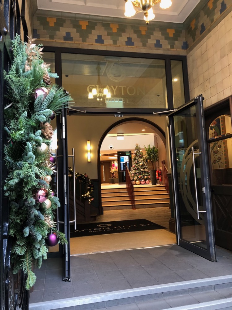 Clayton Hotel Bristol Christmas Entrance 2023